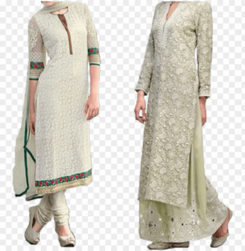 lucknow chikan suits - chikankari full length kurti PNG transparent pictures for projects