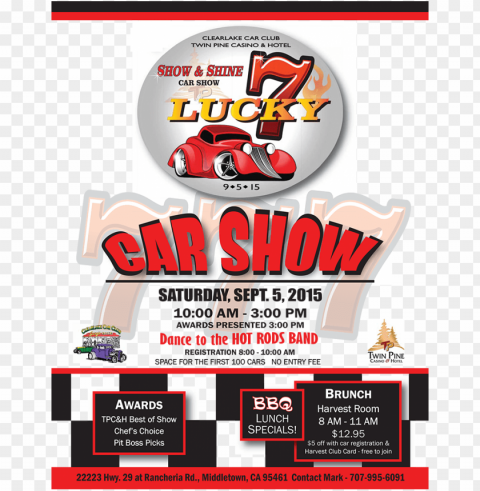 lucky 7 car show flyer - flyer Isolated PNG Object with Clear Background