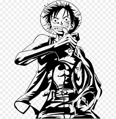 luffy black and white vector by varhmiel on deviantart - vector art black and white Isolated Design Element in Transparent PNG