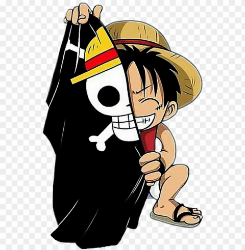 luffy sticker - one piece luffy baby Transparent Background Isolation in PNG Format