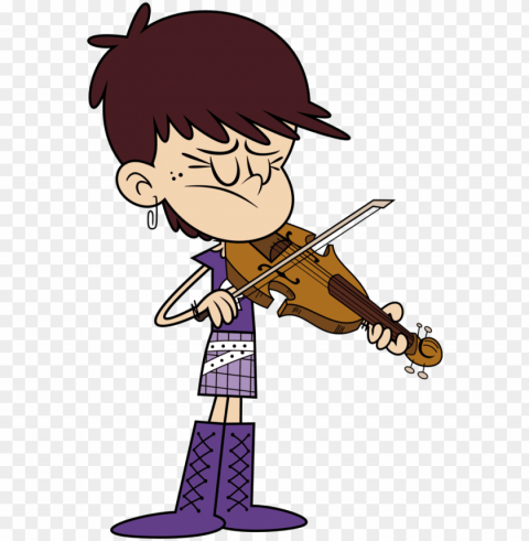 luna loud violin - cartoon playing a violi High Resolution PNG Isolated Illustration