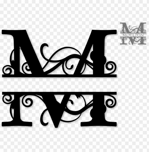 m split monogram sds m split monogram - split letter monogram m PNG Image with Isolated Subject