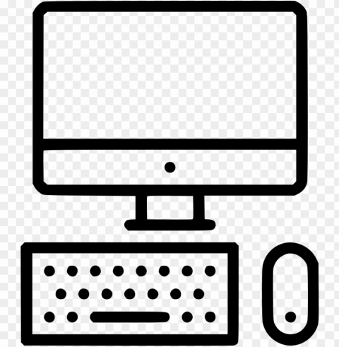 mac computer device display desktop screen keyboard - computer monitor Isolated Artwork in Transparent PNG