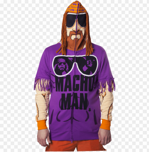 macho man costume hoodie PNG with transparent background for free
