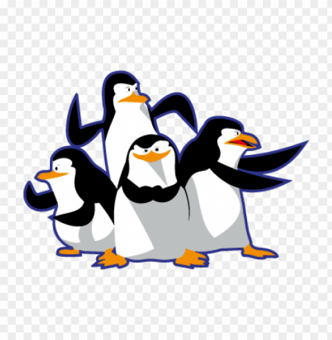madagascar pinguinos penguins vector free download Clean Background PNG Isolated Art