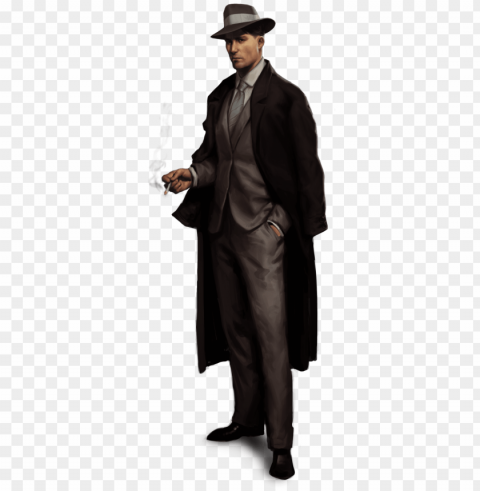 mafia man film noir - gangster character art PNG transparent elements package PNG transparent with Clear Background ID da3b691b