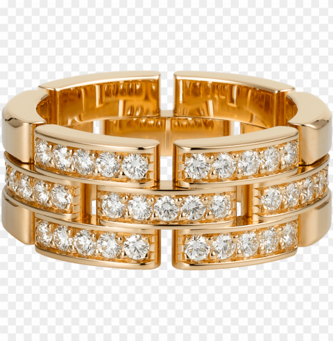 maillon panthère ring 3 half diamond-paved rowspink - maillon panthere ring 3 half diamond-paved rows High-resolution PNG