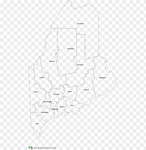 maine state maps - maine counties blank ma CleanCut Background Isolated PNG Graphic