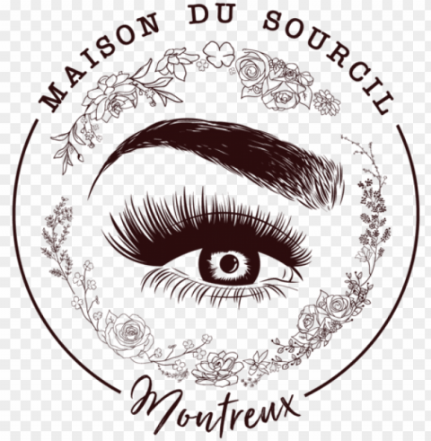 maison du sourcil logo salon openings permanent makeup - eyebrow logo Isolated Graphic on Clear PNG