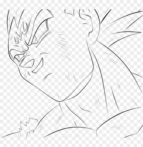 majin vegeta lineart by 69ani on deviantart PNG format with no background