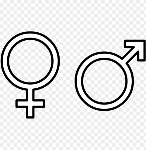 male vector gender - male female symbol white PNG cutout