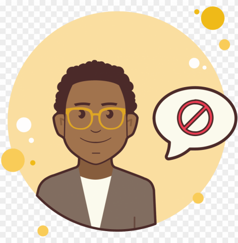 man in yellow glasses stop sign icon - icon PNG format with no background