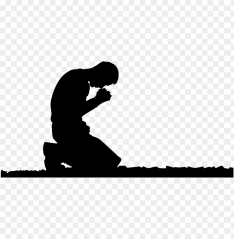 man kneeling in prayer - man kneeling down prayi Isolated Subject on Clear Background PNG