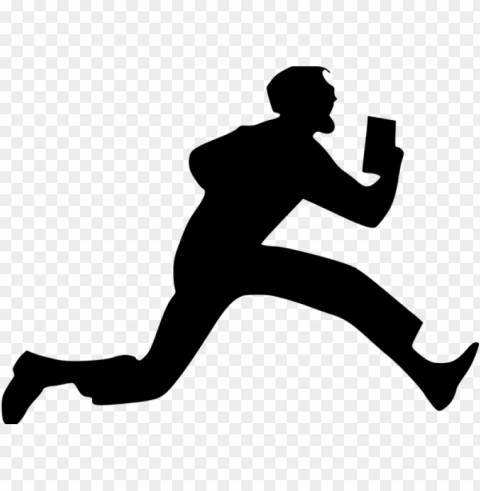 man running silhouette - woman running with book silhouette Clear PNG graphics free