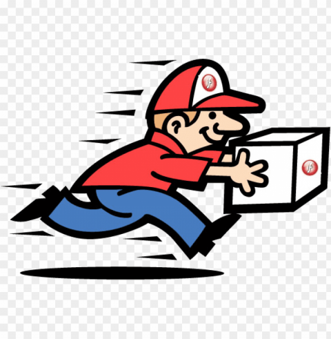 Man Running With A Box To Deliver With A Flash Logo - Courier Service Clipart PNG Images Without Restrictions