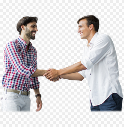 man shaking hands with his insurance broker - person shaking hands Isolated Artwork on Transparent Background PNG