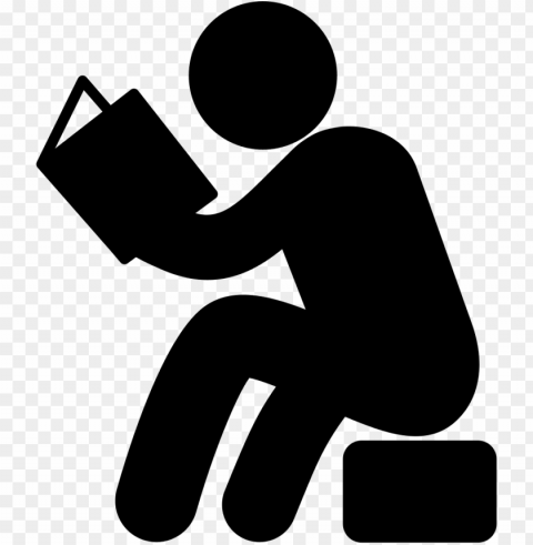 man sitting and reading book comments - reading book icon PNG images for graphic design