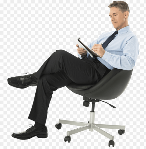 man sitting on chair Transparent PNG images for design