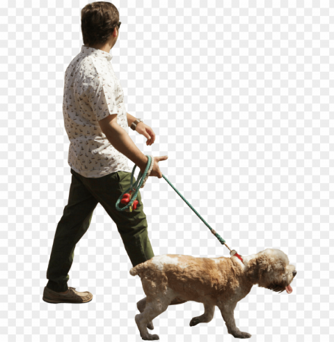 man walking with dog - person walking dog cutout Isolated Subject on HighQuality PNG
