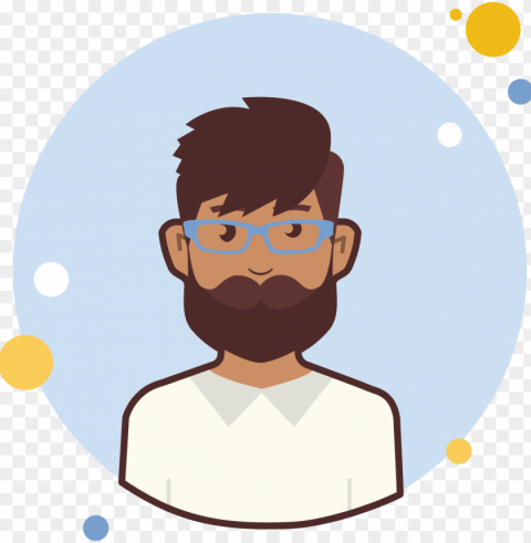 man with beard in blue glasses icon - icon Clear background PNG clip arts
