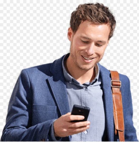 man with cell phone - man on cell phone Free transparent PNG