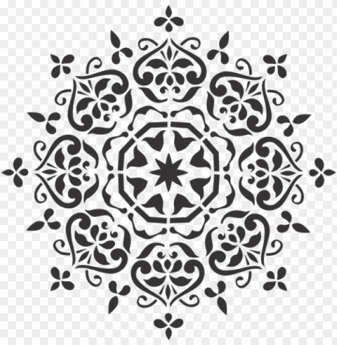 mandala stencil 2 painted effect - mandala stencil Isolated Icon in Transparent PNG Format
