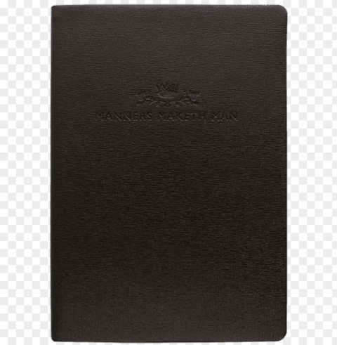 'manners maketh man' notebook in blackblind - note book black PNG artwork with transparency