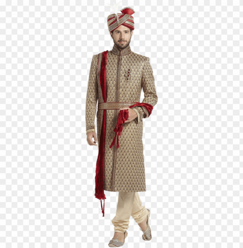 Manyavar Brown Embroidered Earthy Chipakan Sherwani - Sherwani For Men Free Download PNG Images With Alpha Transparency