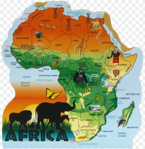 Map Of Africa Safari PNG Without Watermark Free