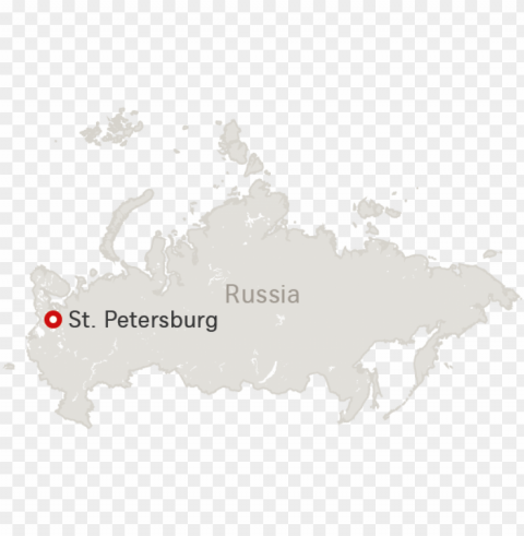 map of russia with destination saint petersbur Isolated Item with Clear Background PNG