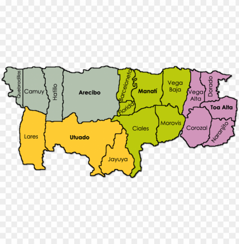 mapa de los municipios que componen la región norte - norte de puerto rico Transparent background PNG images comprehensive collection PNG transparent with Clear Background ID f8797721