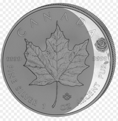 maple leaf moon phases 4 seasons silver coins set - coi PNG Image with Transparent Isolated Graphic Element