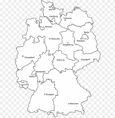 mapstechnology - germany map vector PNG with Transparency and Isolation