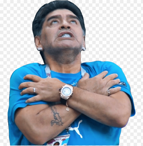 Maradona Sticker - Diego Maradona Argentina Nigeria Isolated Subject In Clear Transparent PNG