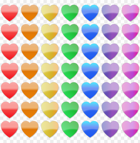 marbles clipart rainbow - rainbow line of hearts PNG for personal use