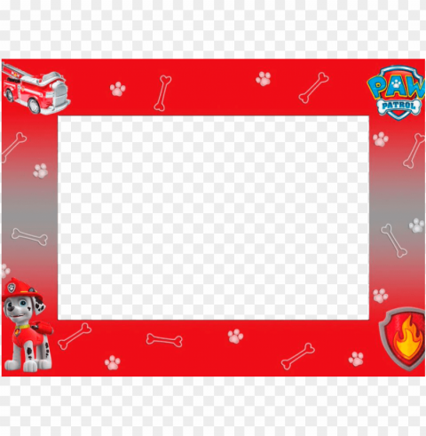 marco foto marshall patrulla canina foto frame paw - paw patrol Alpha channel transparent PNG