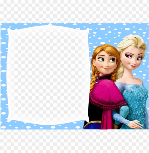 marco fotos elsa y anna frozen - frozen anna and elsa edible cake topper frosting 14 Transparent PNG Isolated Illustrative Element
