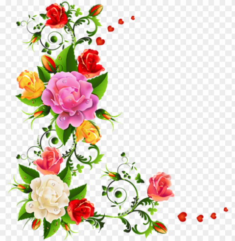 Marcos Con Flores - Flower Corner Border PNG Image With Isolated Transparency