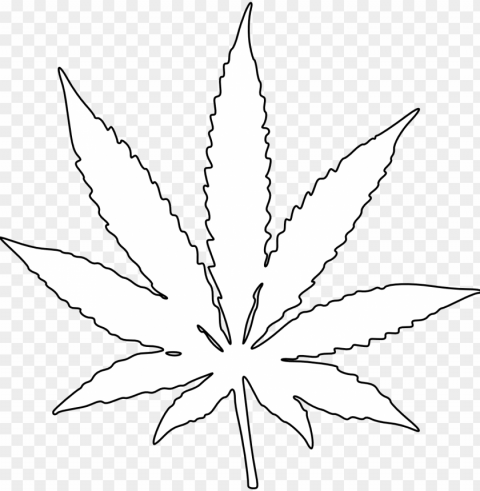 marijuana leaf clip art black and white - marijuana leaf white Isolated Character in Clear Background PNG