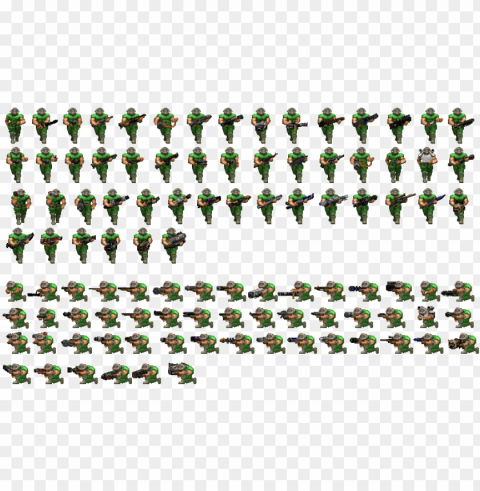 Marineskins V7 - Doom Guy Sprites Transparent Background PNG Isolated Element