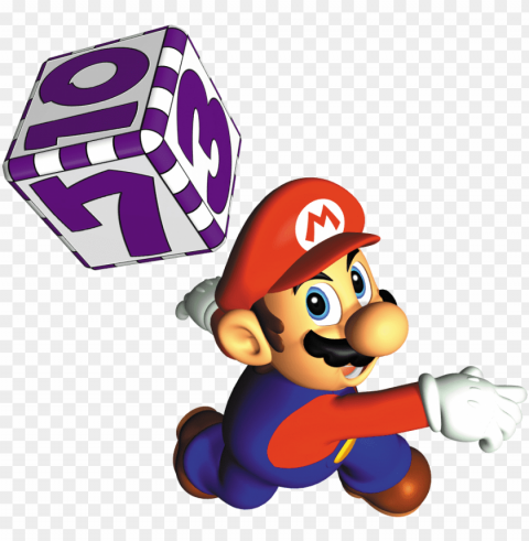 Mario Hitting Dice Block - Mario Party Dice Block PNG Transparent Design Bundle
