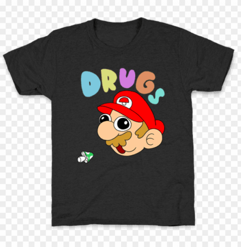 mario on drugs kids t-shirt - snake eyes gi joe t shirt Isolated Item in Transparent PNG Format