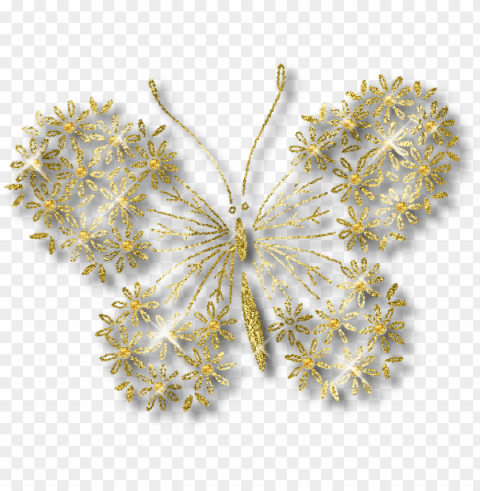 mariposa en encaje y perlas - fennel flower PNG Illustration Isolated on Transparent Backdrop