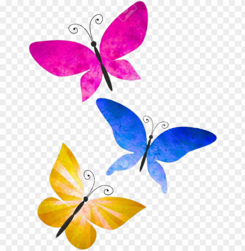 #mariposas #colores #butterfly - mariposas de colores con acuarelas Transparent Background PNG Object Isolation