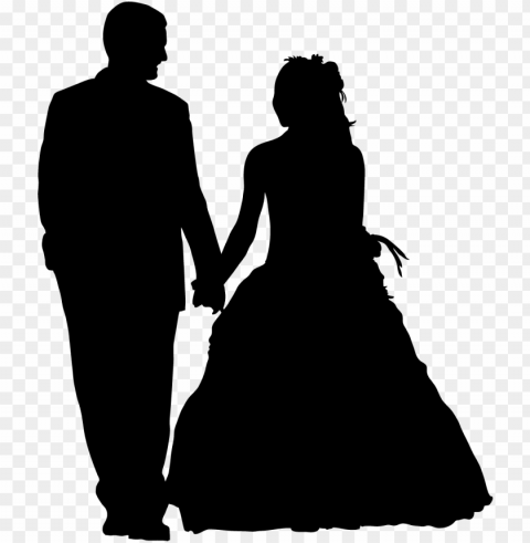 married couple black silhouette - silueta de recien casados Transparent pics PNG transparent with Clear Background ID 2cfd69f0