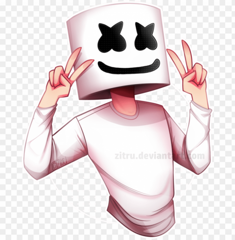 marshmallow drawing dubstep - marshmello head drawi Clear Background PNG Isolated Design