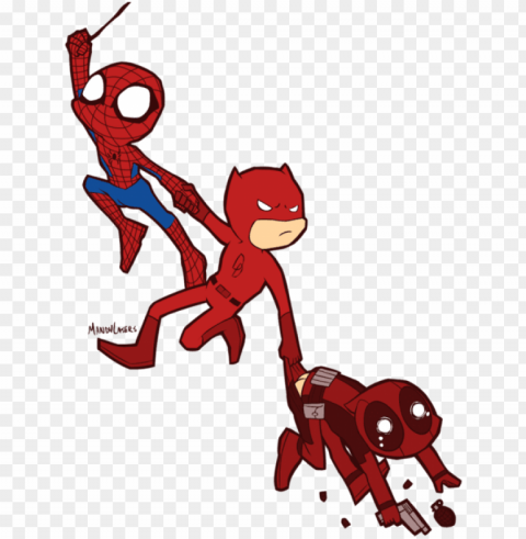 marvel daredevil clipart daredevil - spiderman and deadpool clipart PNG with no cost