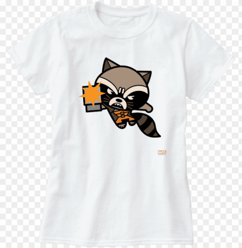 marvel kawaii comic rocket raccoon star on womens premium - cindy moon silk shirt Free PNG download no background