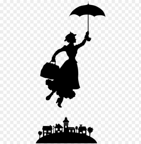 mary poppins umbrella image free stock - clipart mary poppins silhouette PNG images for editing