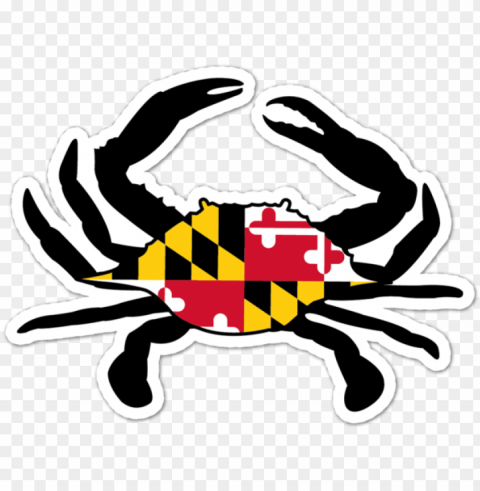 maryland crab flag outline sticker - maryland flag crab transparent Clear Background PNG with Isolation